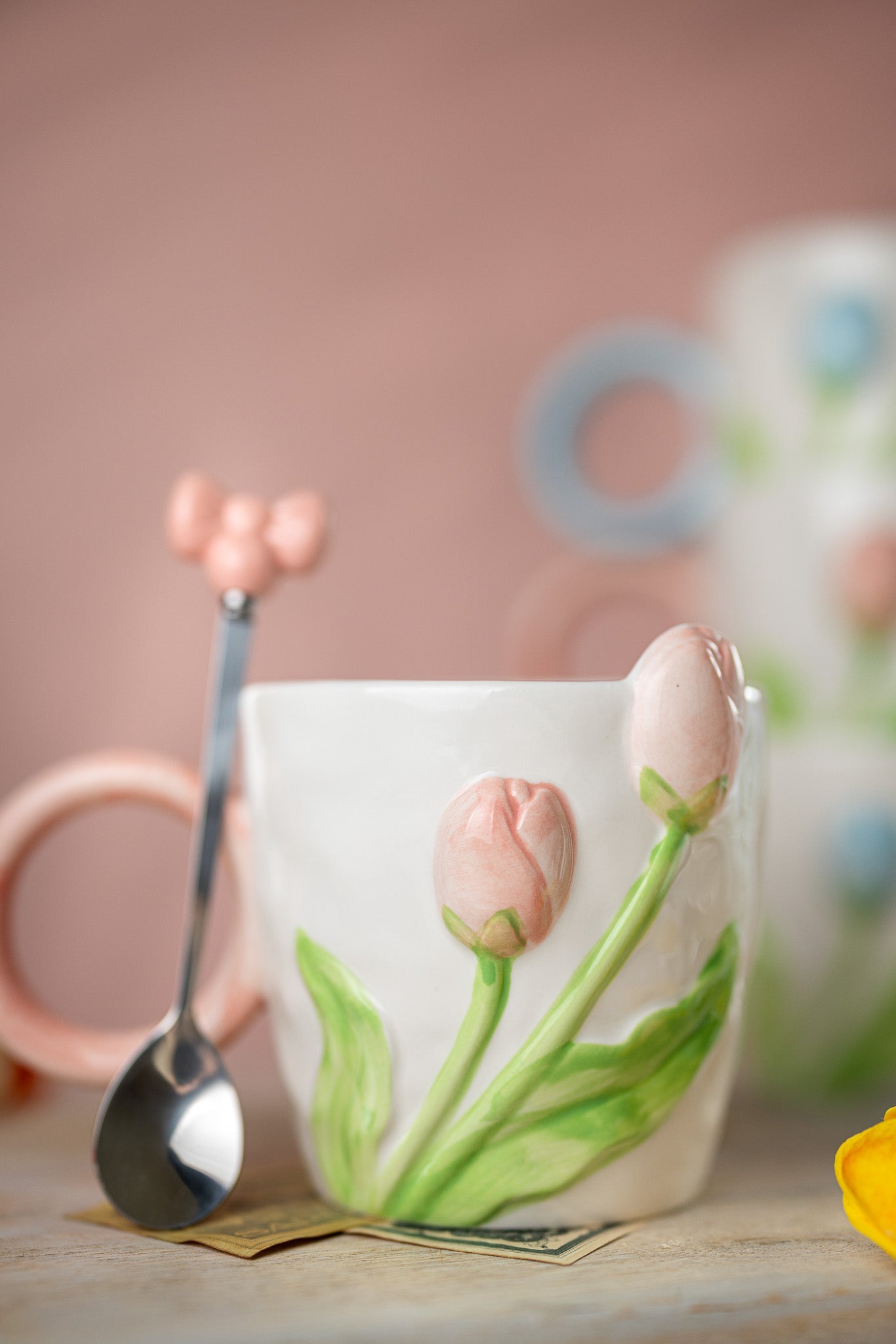 3D Tulip Ceramic Mug & Spoon Gift Set