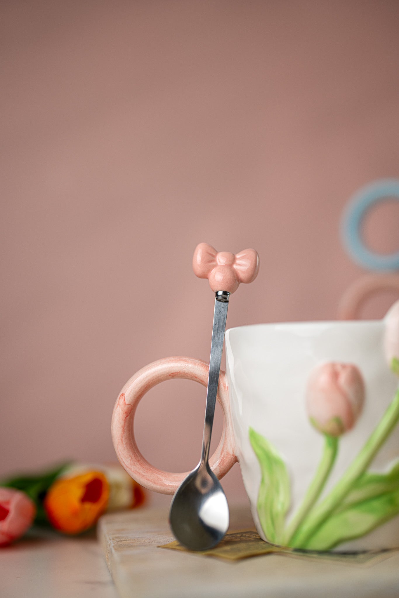 3D Tulip Ceramic Mug & Spoon Gift Set