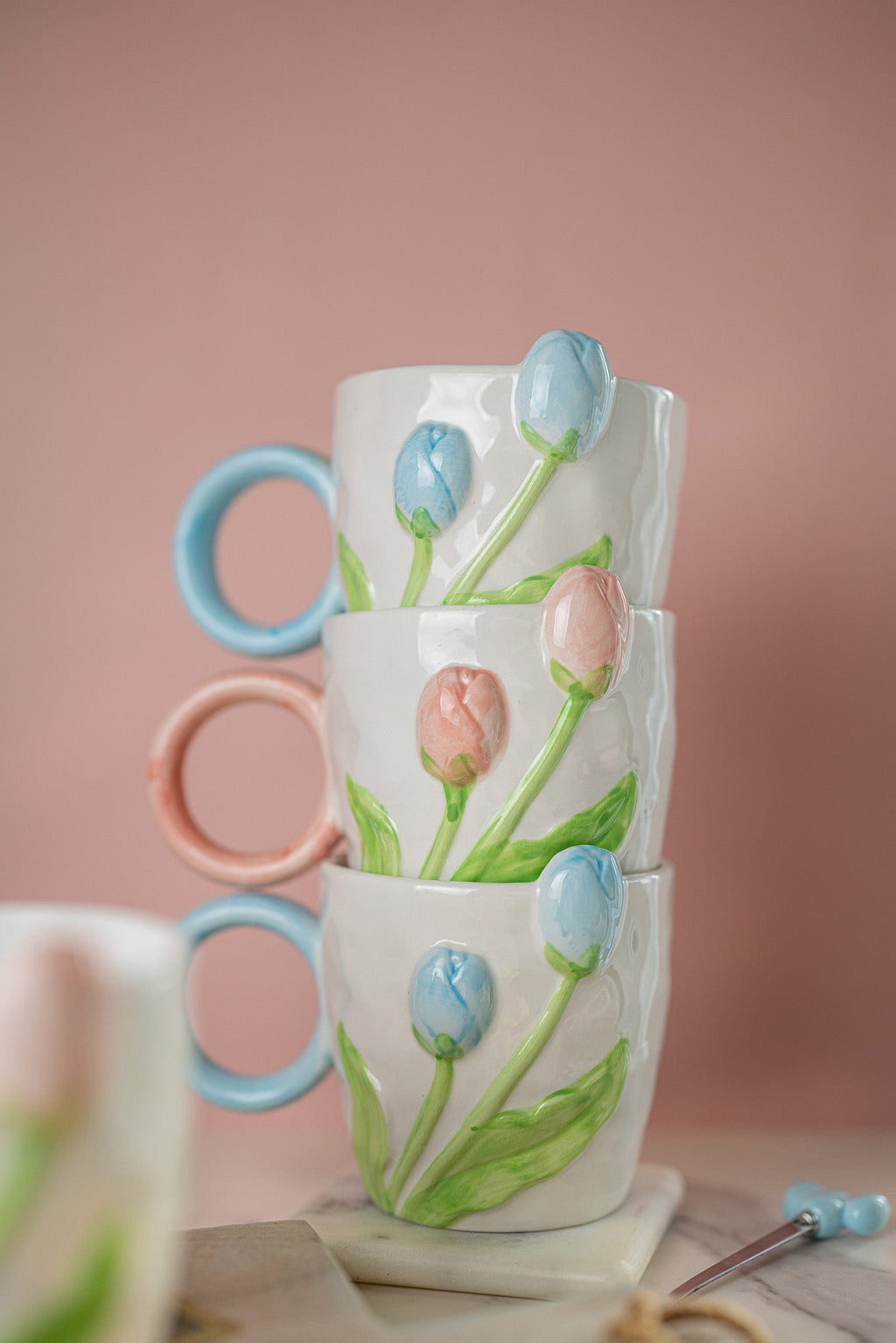 3D Tulip Ceramic Mug & Spoon Gift Set