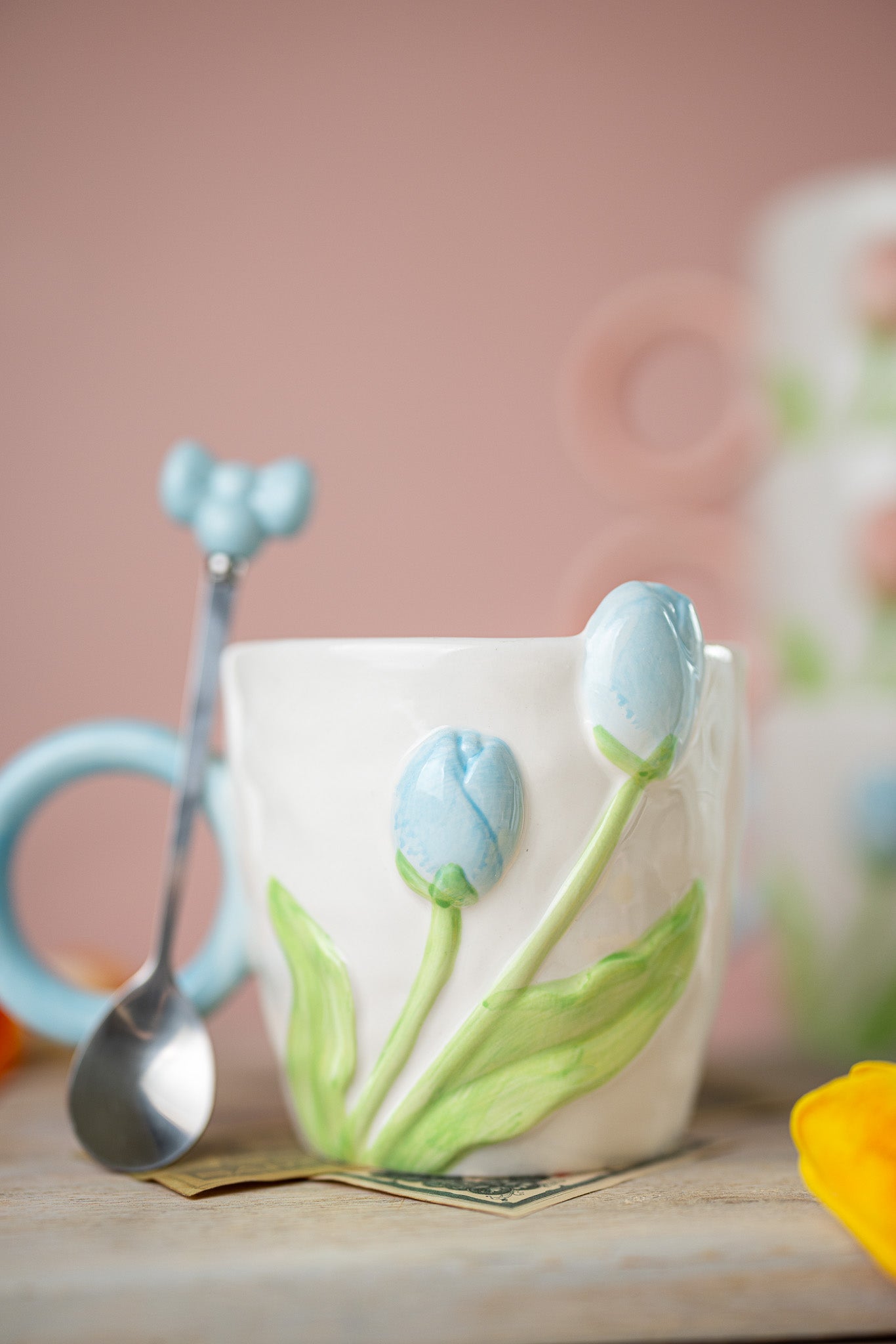 3D Tulip Ceramic Mug & Spoon Gift Set