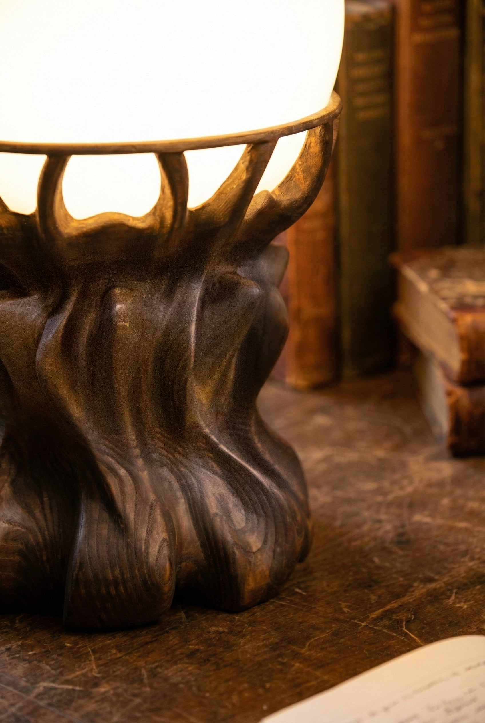 Handcrafted Solid Wood Table Lamp