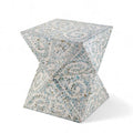 Mother of Pearl Geometric Coffee Table 16x16x20 - Ethnic Pattern