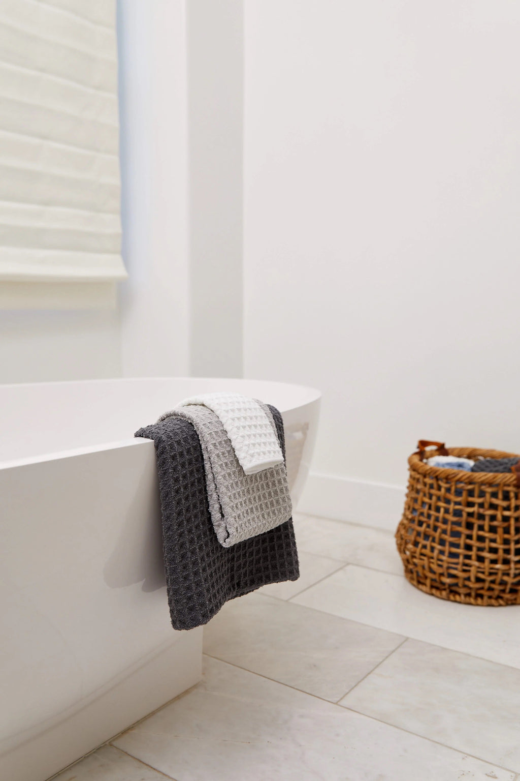 Cloud Waffle Geometry Bath Towel & Washcloth
