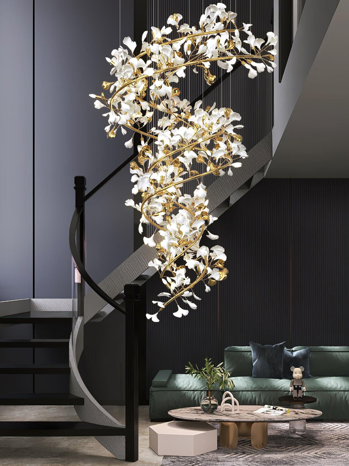 Gingko Ceramic Chandelier Q