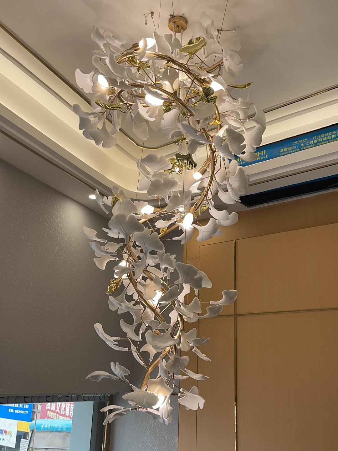 Gingko Ceramic Chandelier Q
