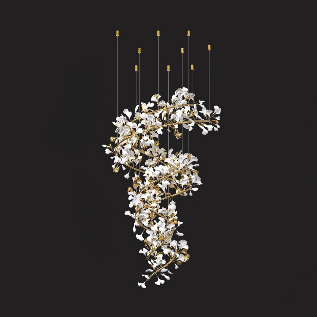 Gingko Ceramic Chandelier Q