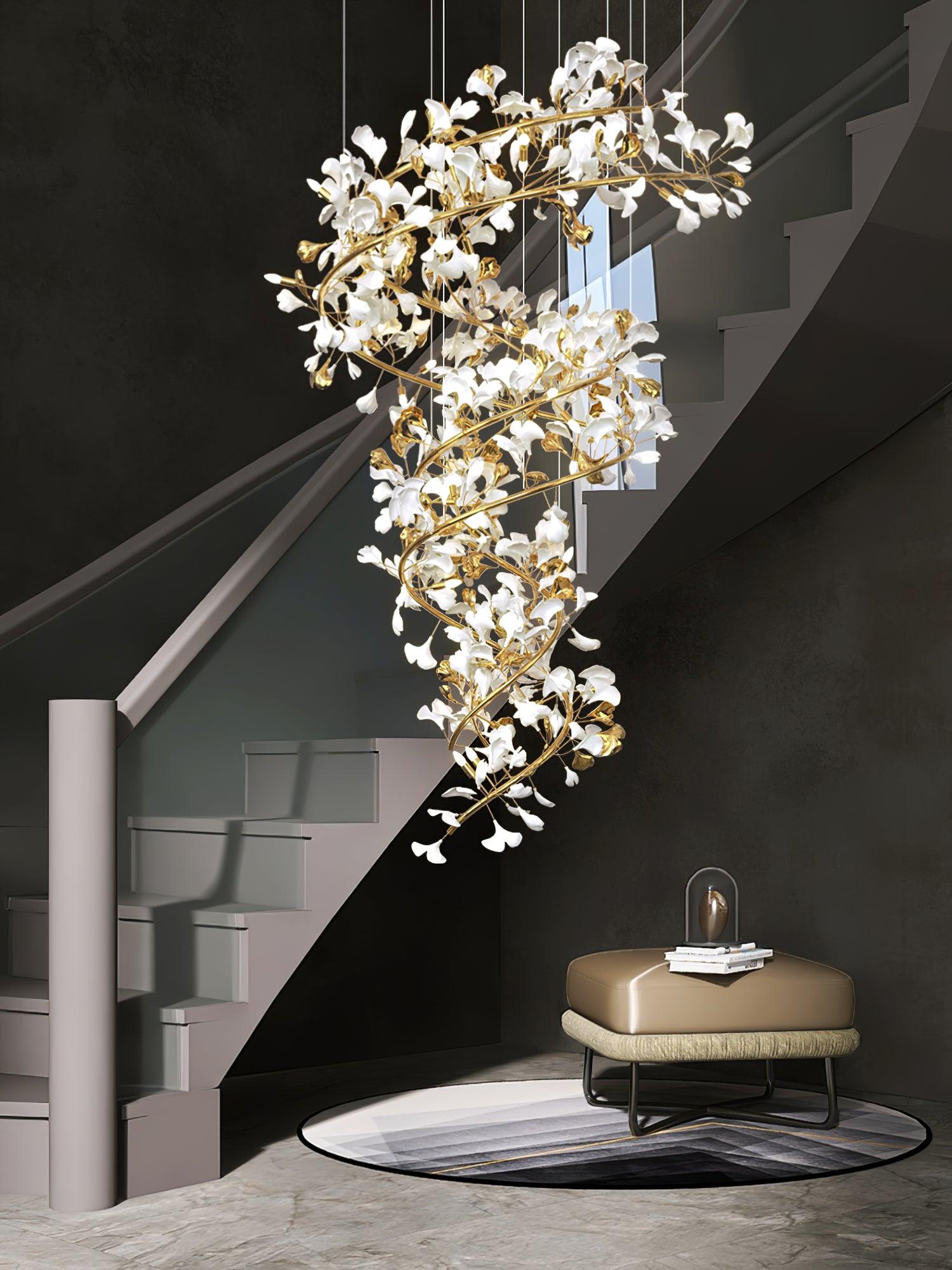 Gingko Ceramic Chandelier Q