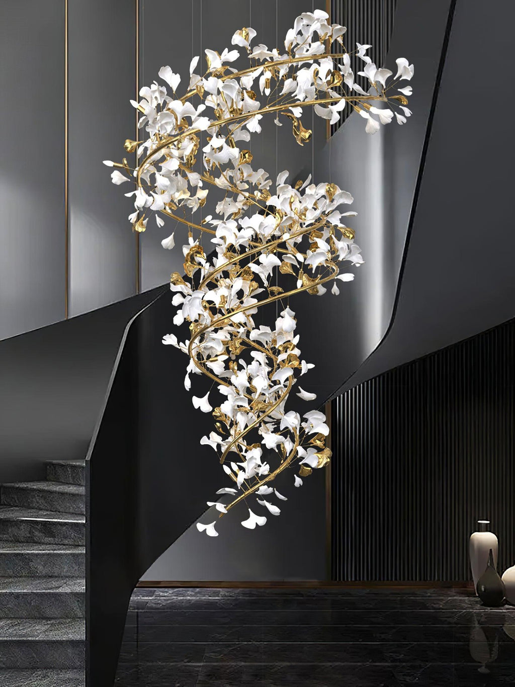 Gingko Ceramic Chandelier Q
