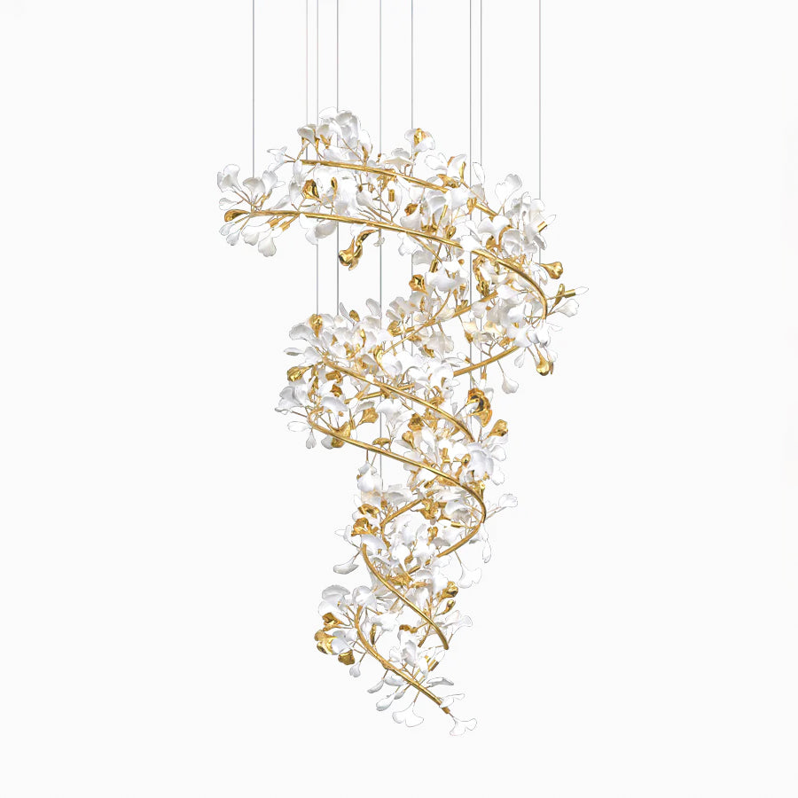 Gingko Ceramic Chandelier Q