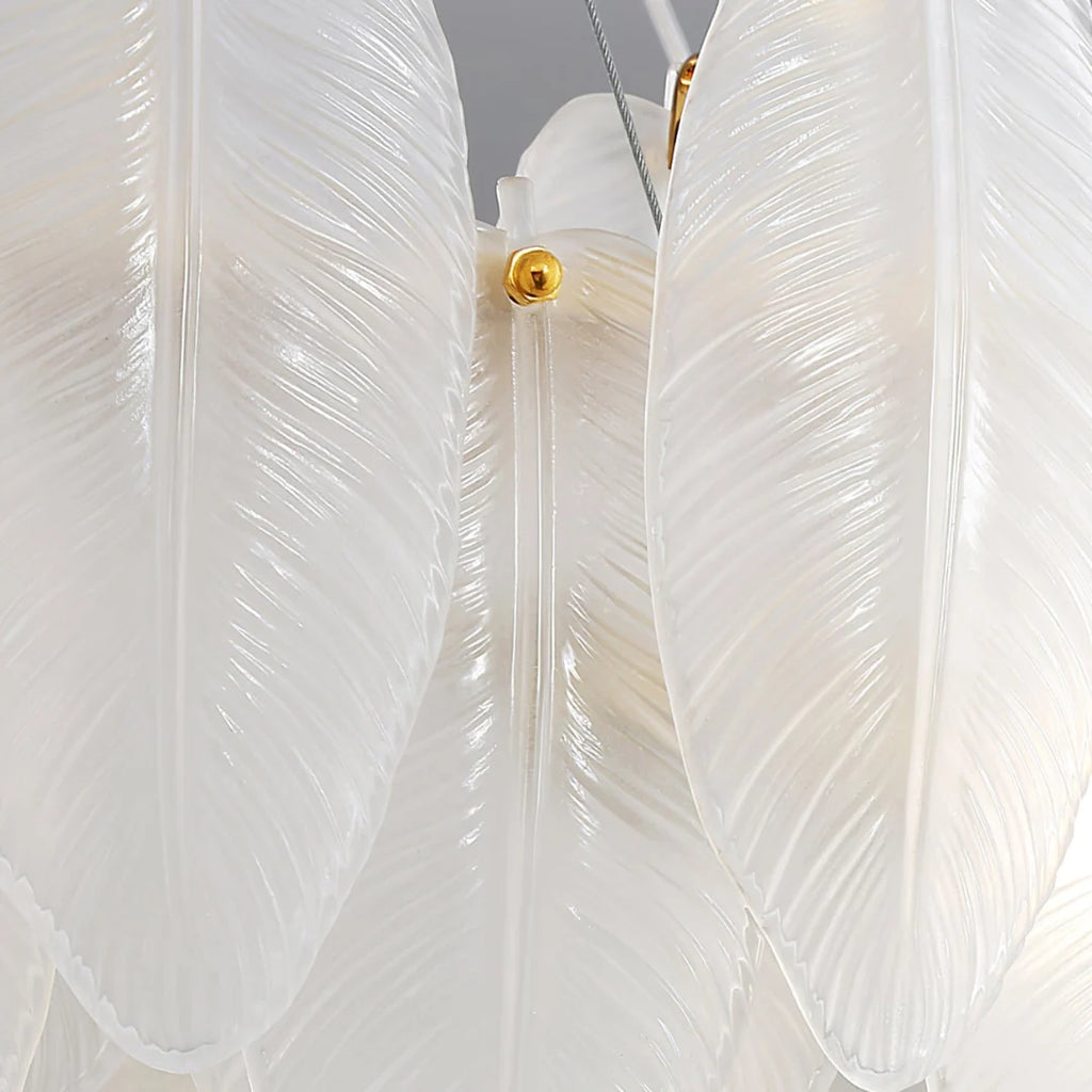 Glass Frosted Feather Chandelier