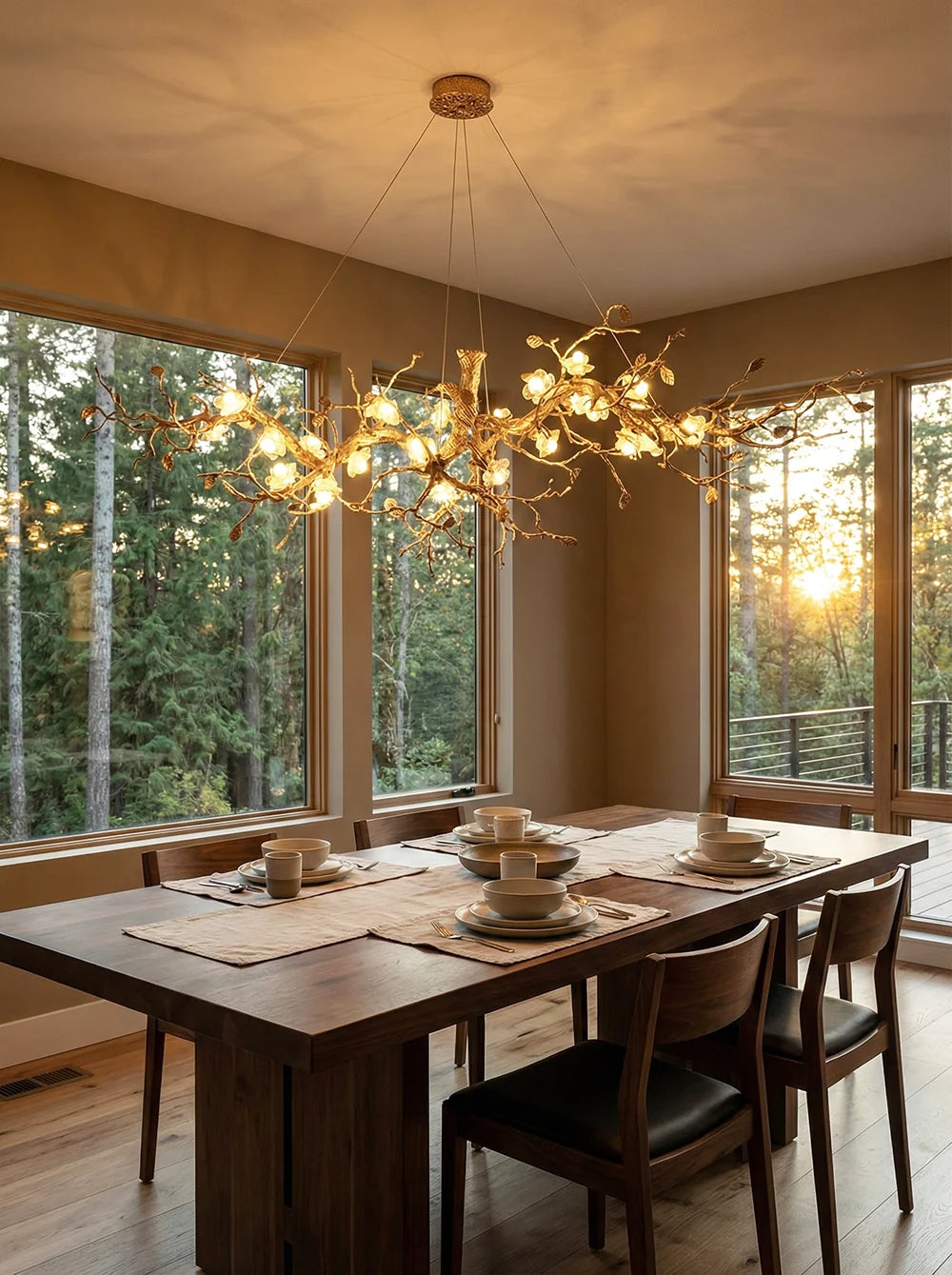Glass Blossom Branch Chandelier
