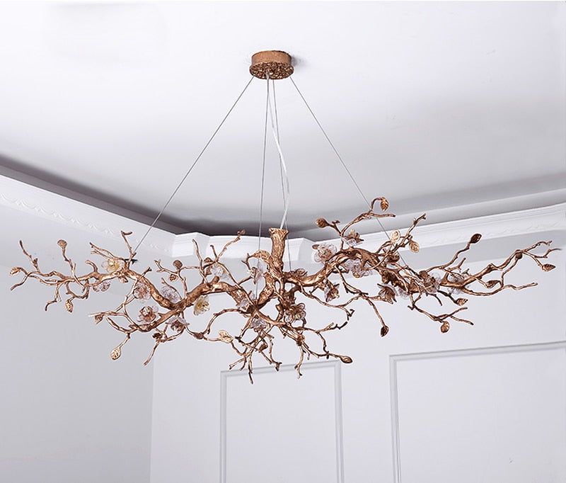 Glass Blossom Branch Chandelier