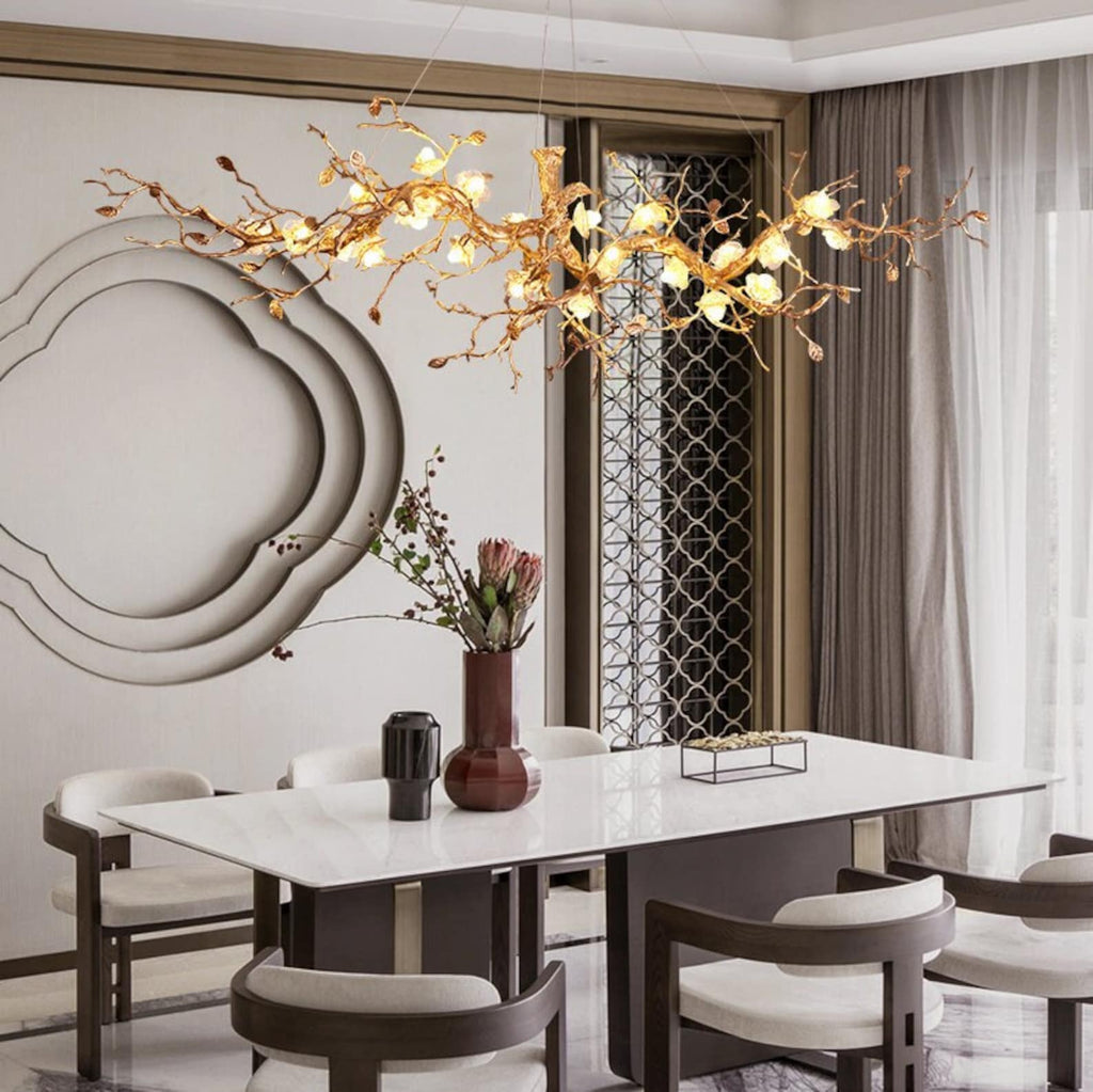 Glass Blossom Branch Chandelier