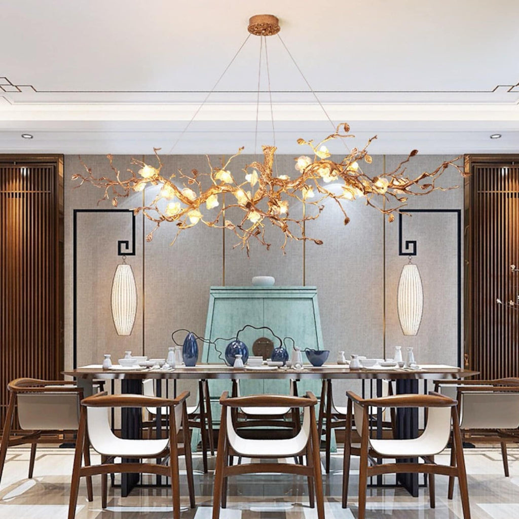 Glass Blossom Branch Chandelier