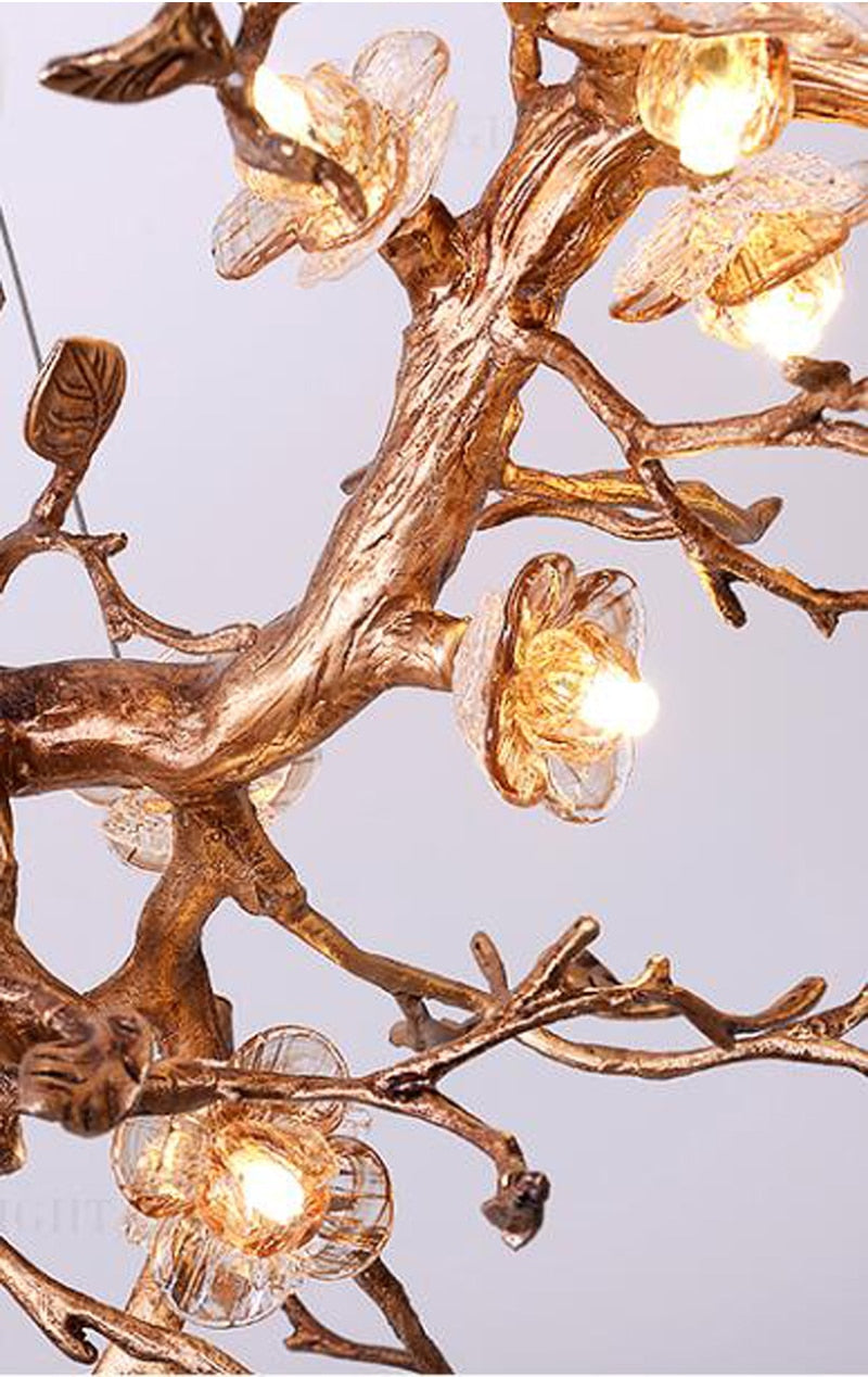 Glass Blossom Branch Chandelier