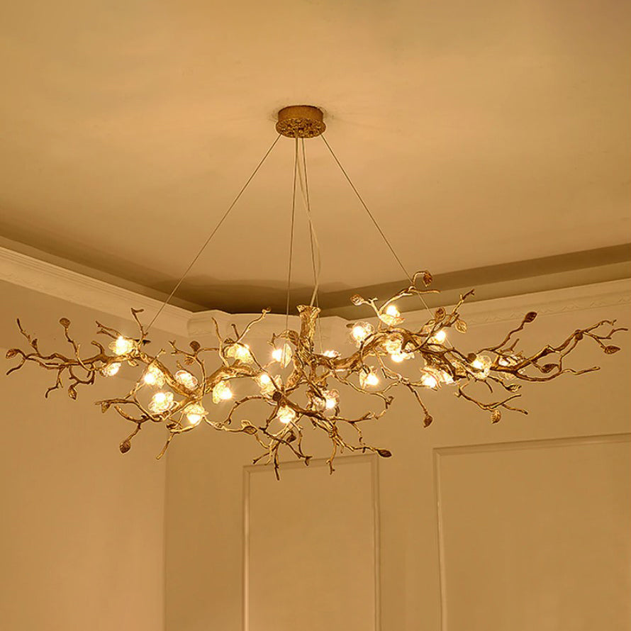 Glass Blossom Branch Chandelier