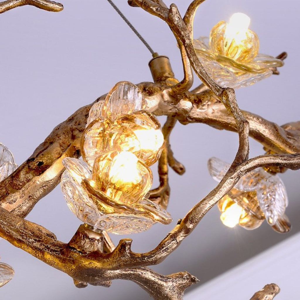 Glass Blossom Branch Chandelier