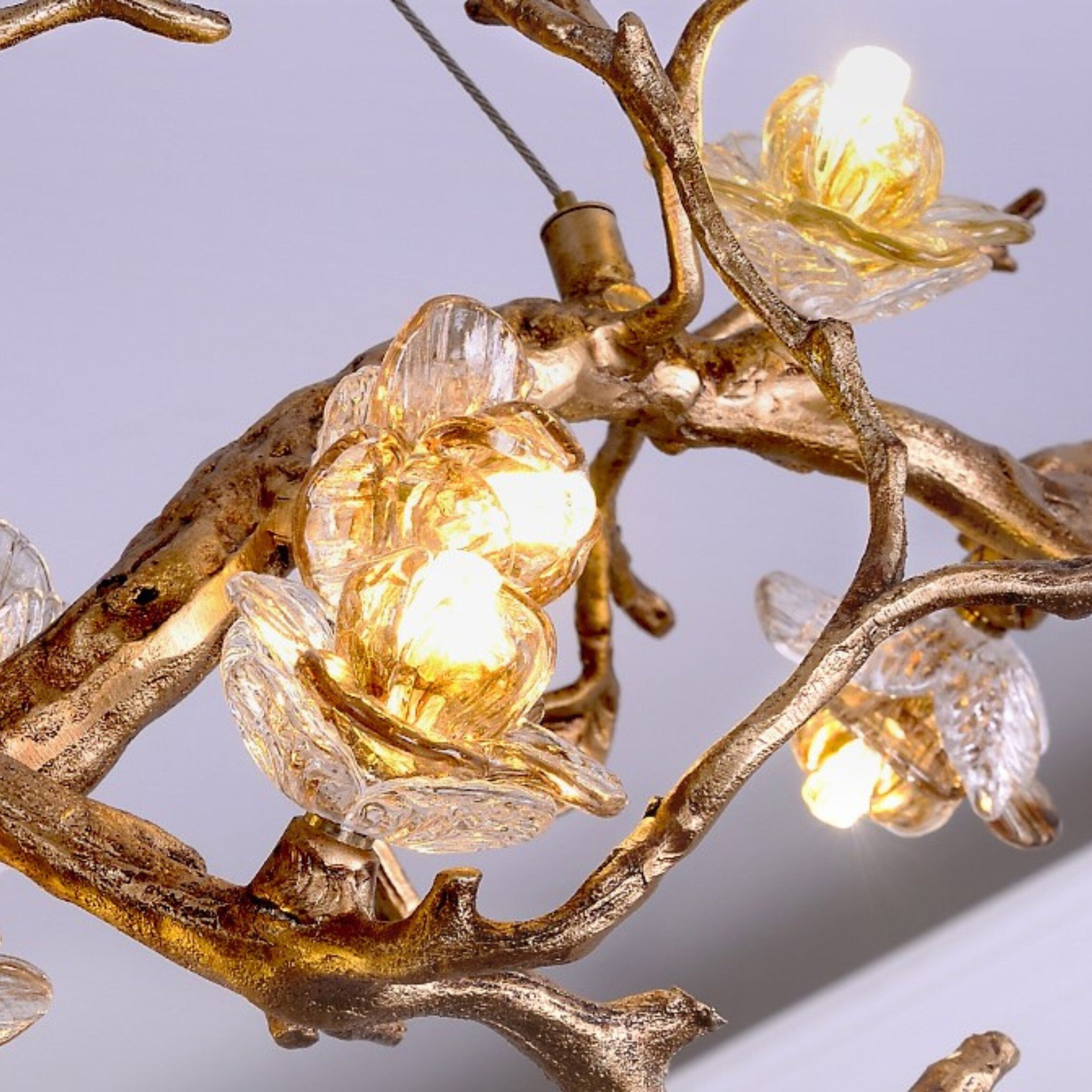 Glass Blossom Branch Chandelier