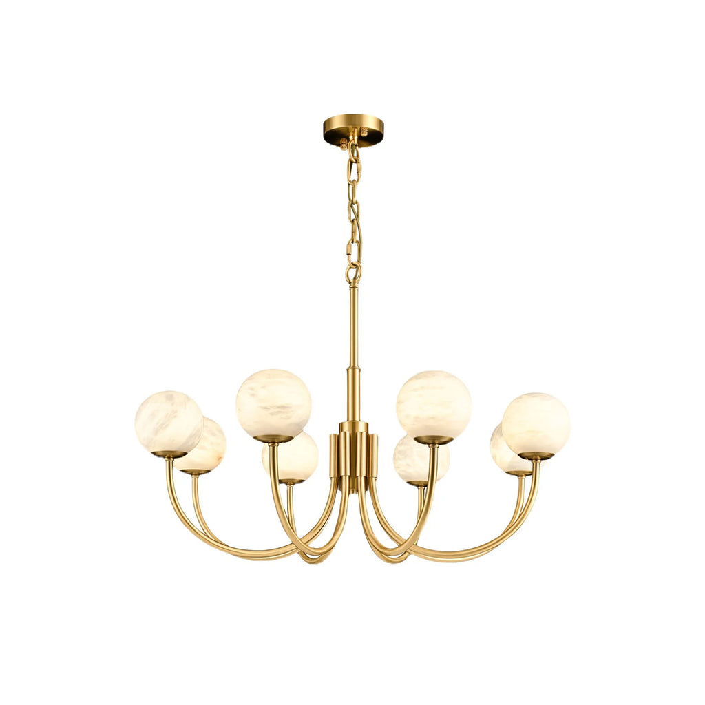 Gold Alabaster Round Chandelier