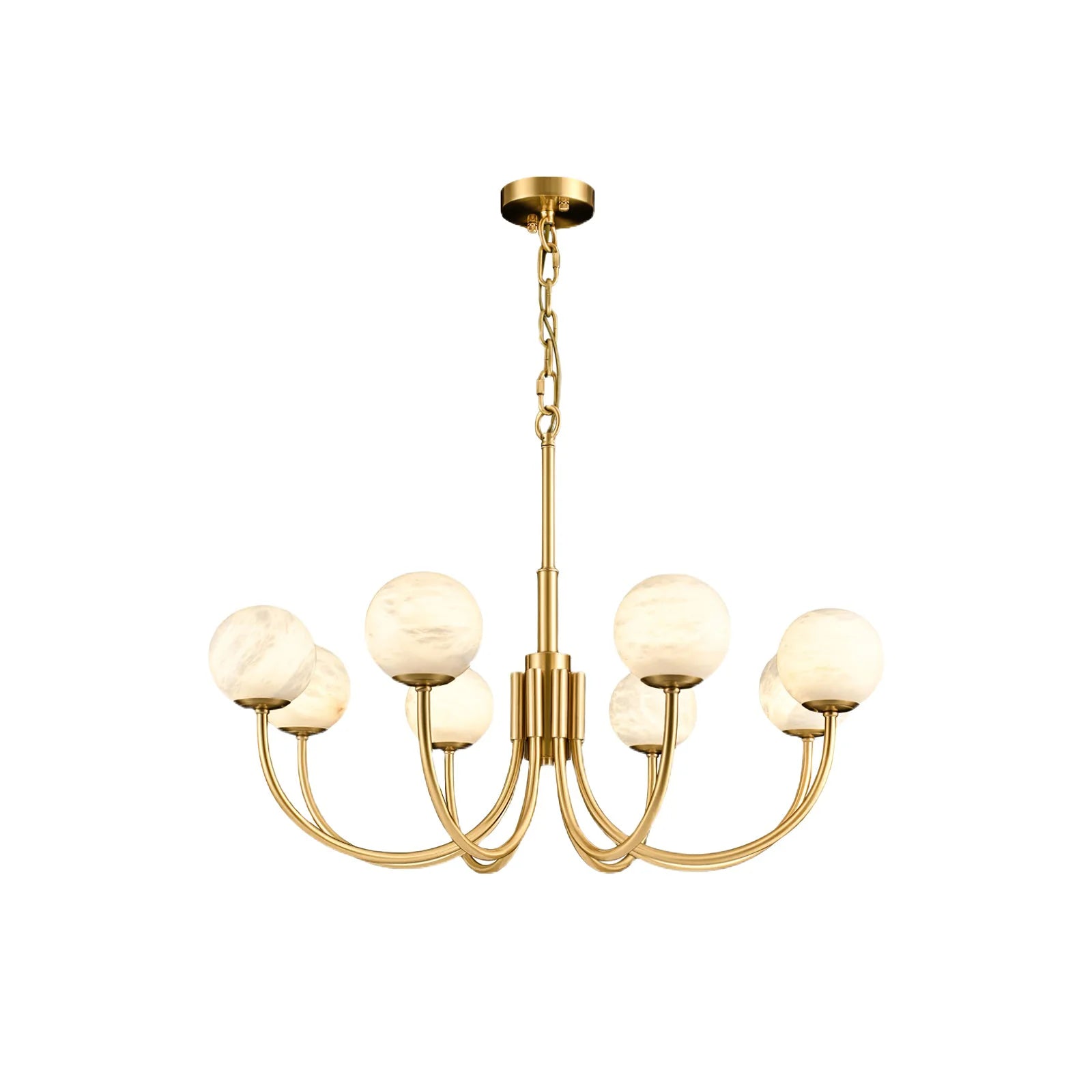 Gold Alabaster Round Chandelier