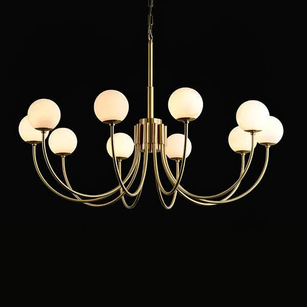 Gold Alabaster Round Chandelier