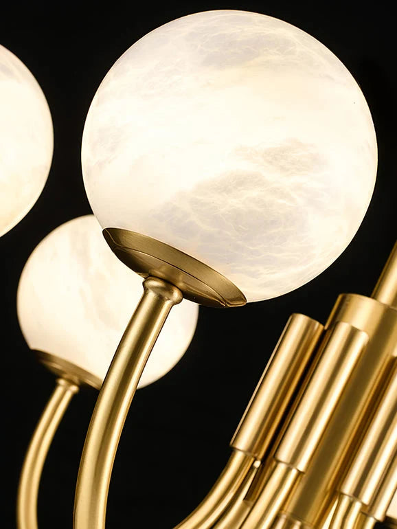 Gold Alabaster Round Chandelier