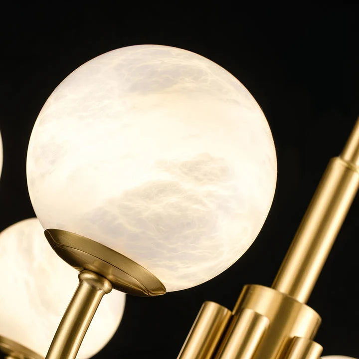 Gold Alabaster Round Chandelier