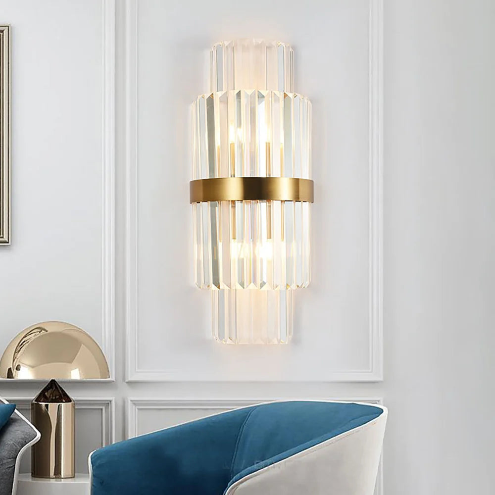 Rectangular Crystal Strip Elegant Wall Lamp