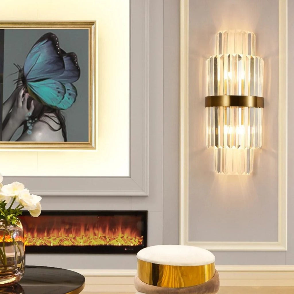 Rectangular Crystal Strip Elegant Wall Lamp