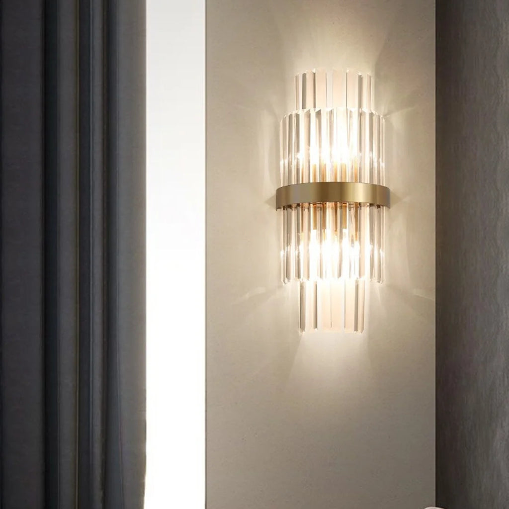 Rectangular Crystal Strip Elegant Wall Lamp