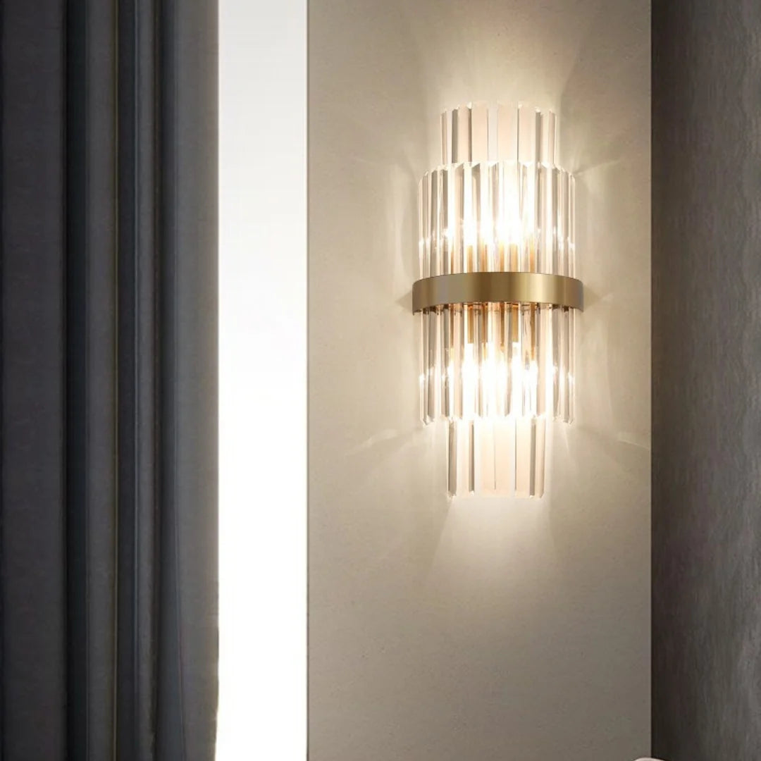 Rectangular Crystal Strip Elegant Wall Lamp