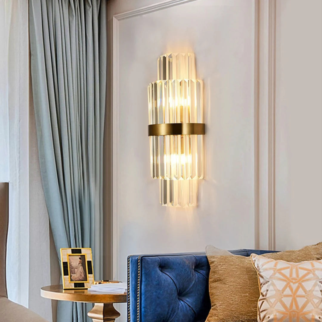 Rectangular Crystal Strip Elegant Wall Lamp