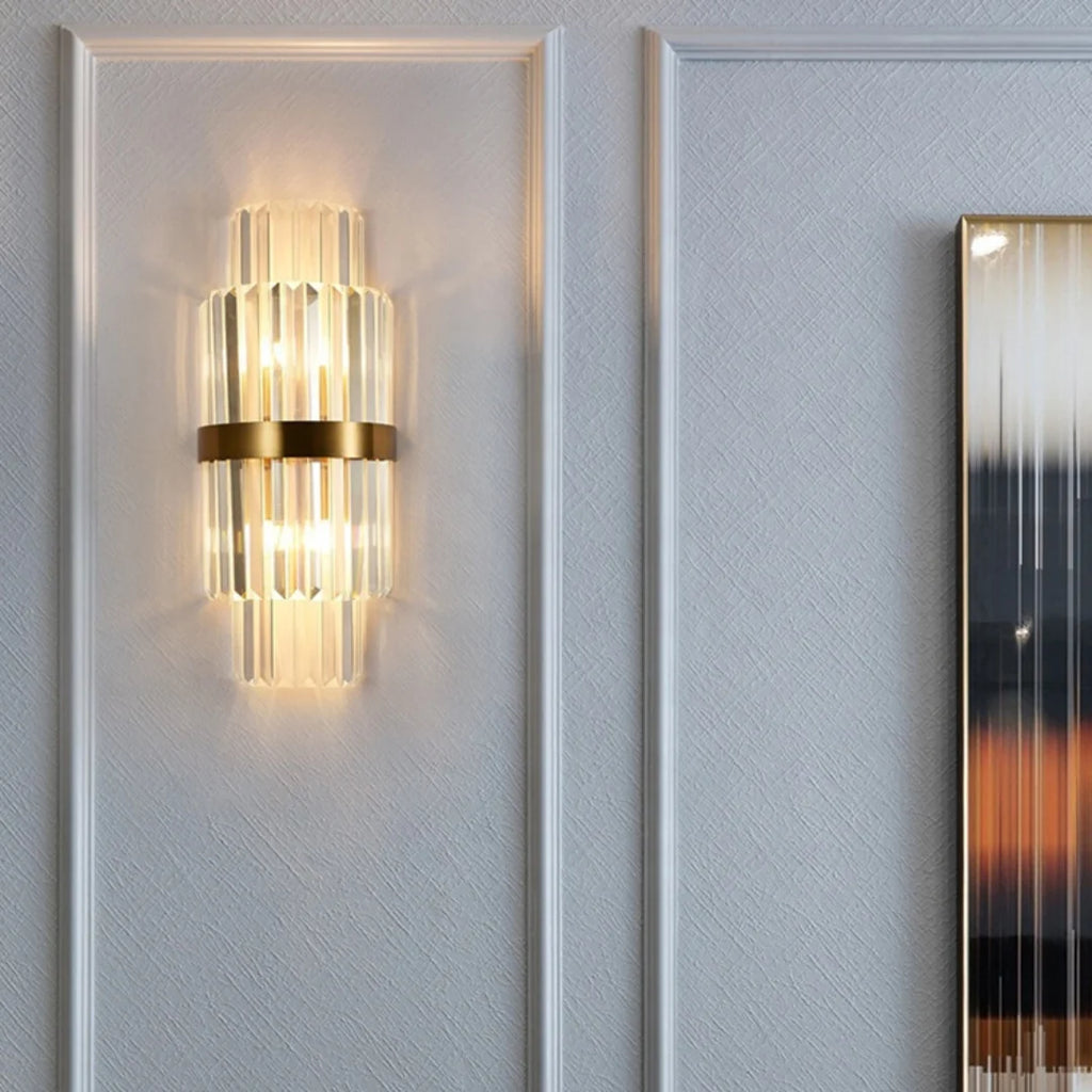 Rectangular Crystal Strip Elegant Wall Lamp