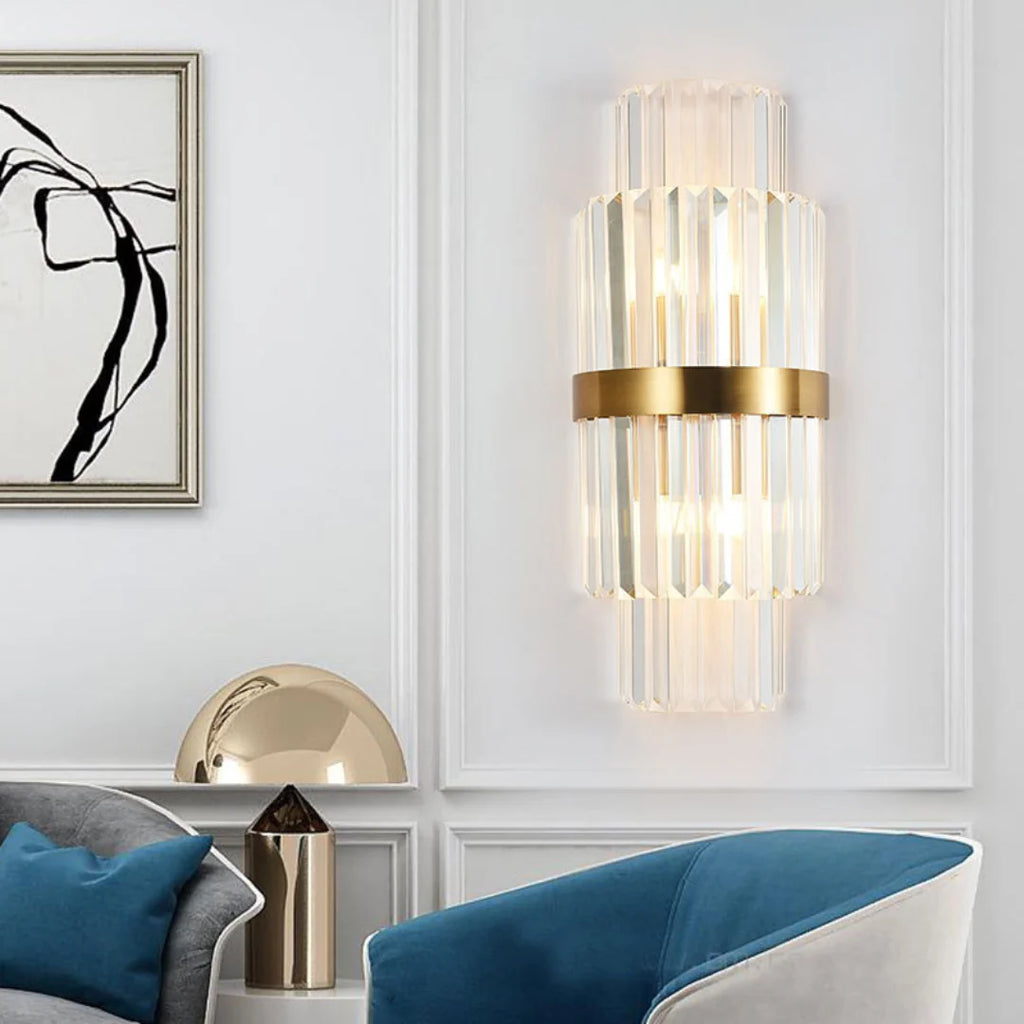 Rectangular Crystal Strip Elegant Wall Lamp