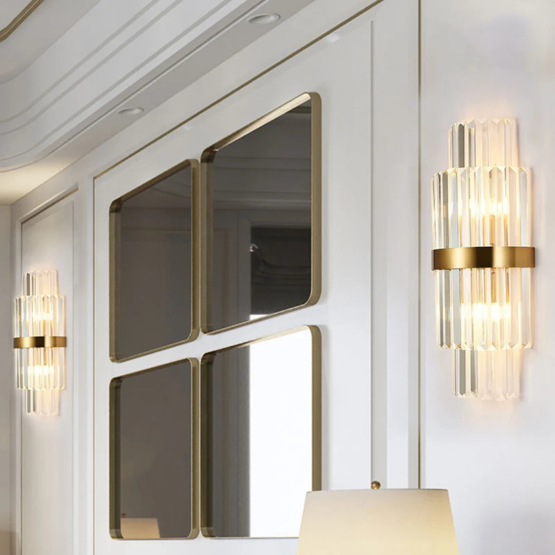 Rectangular Crystal Strip Elegant Wall Lamp