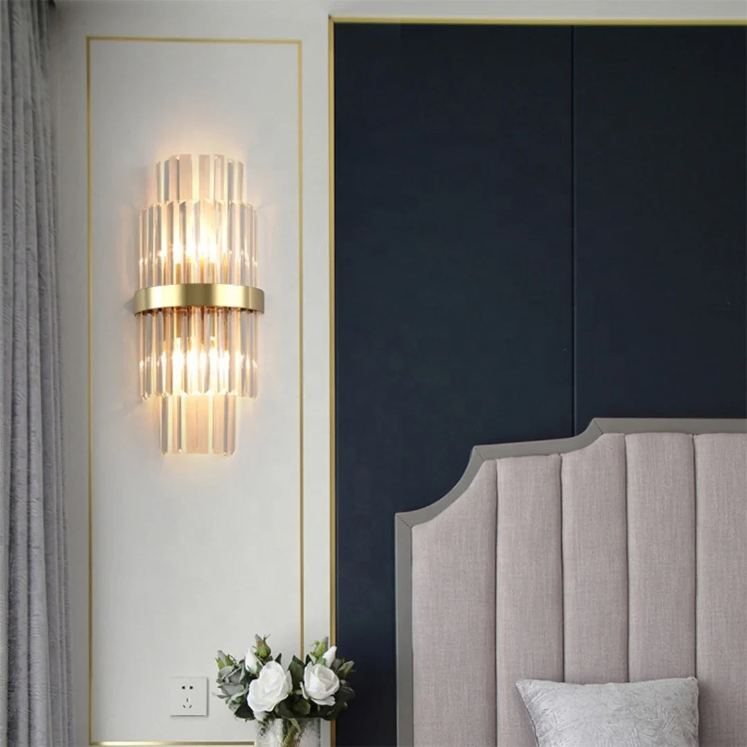 Rectangular Crystal Strip Elegant Wall Lamp