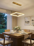 Gold Square Crystal Chandelier