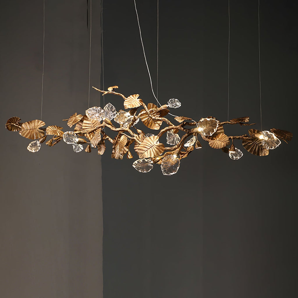 Sculptural Gold Leaf Chandelier