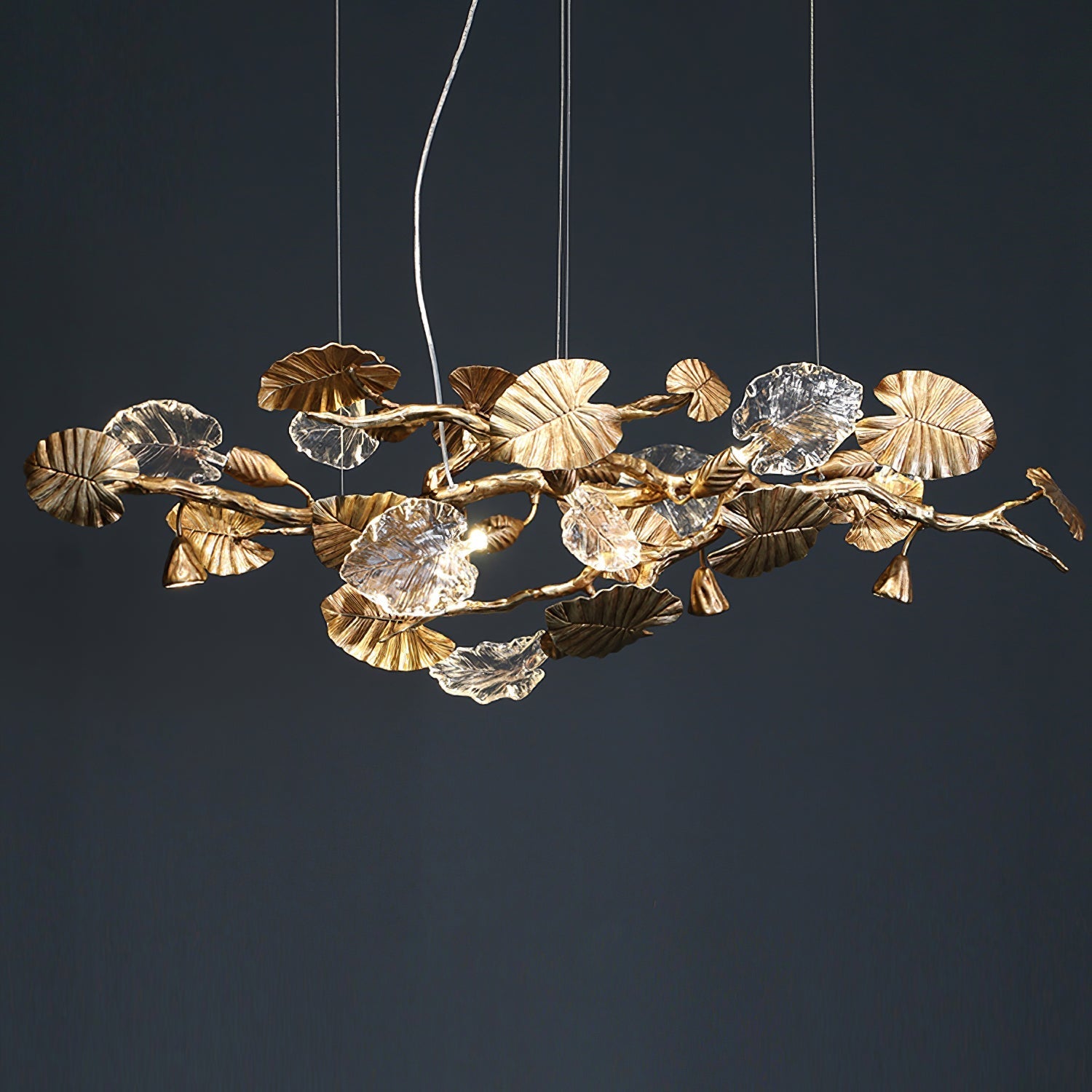 Sculptural Gold Leaf Chandelier