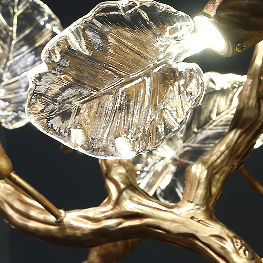 Sculptural Gold Leaf Chandelier