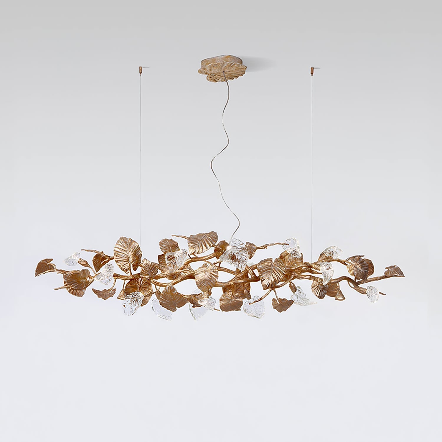 Sculptural Gold Leaf Chandelier
