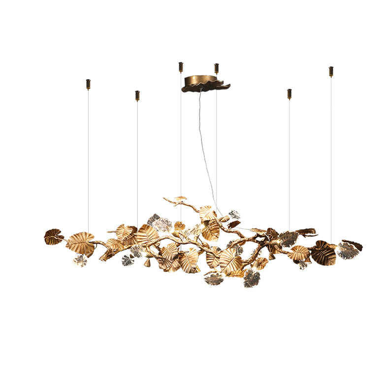 Sculptural Gold Leaf Chandelier