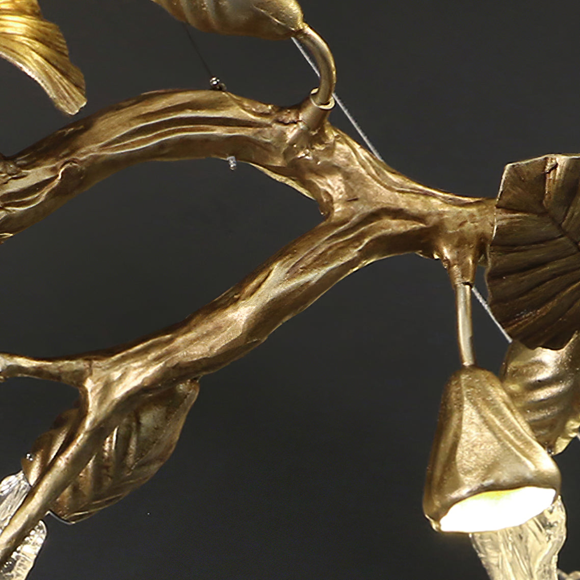 Sculptural Gold Leaf Chandelier