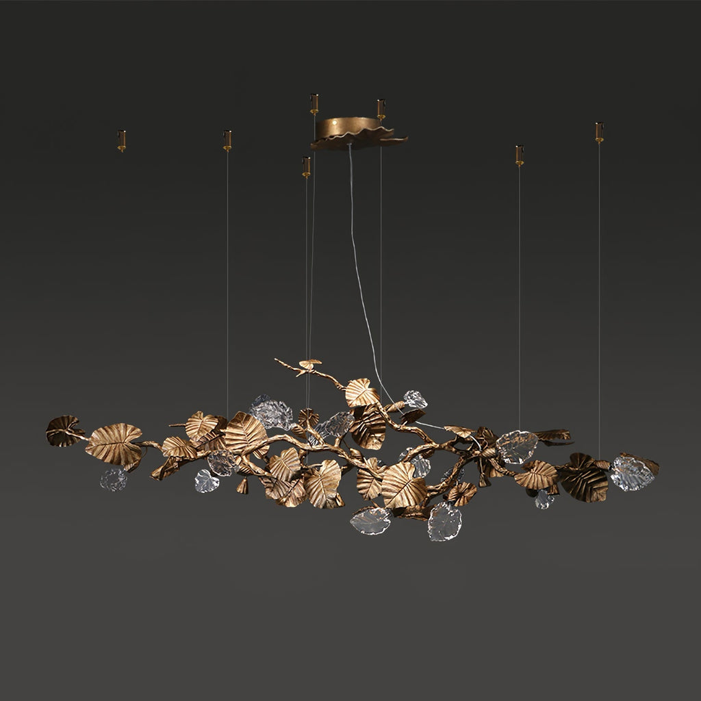 Sculptural Gold Leaf Chandelier
