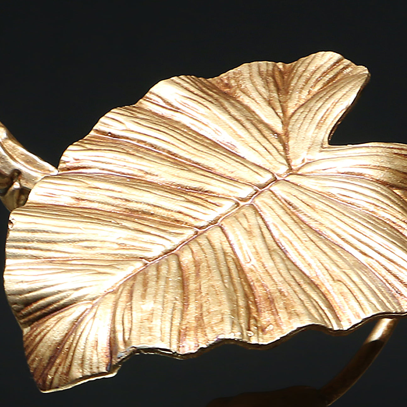 Sculptural Gold Leaf Chandelier