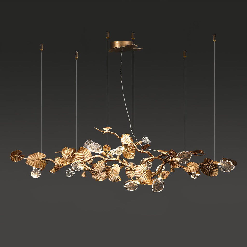 Sculptural Gold Leaf Chandelier