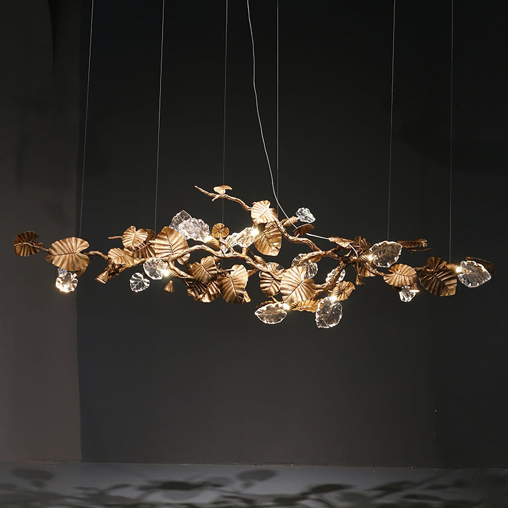 Sculptural Gold Leaf Chandelier