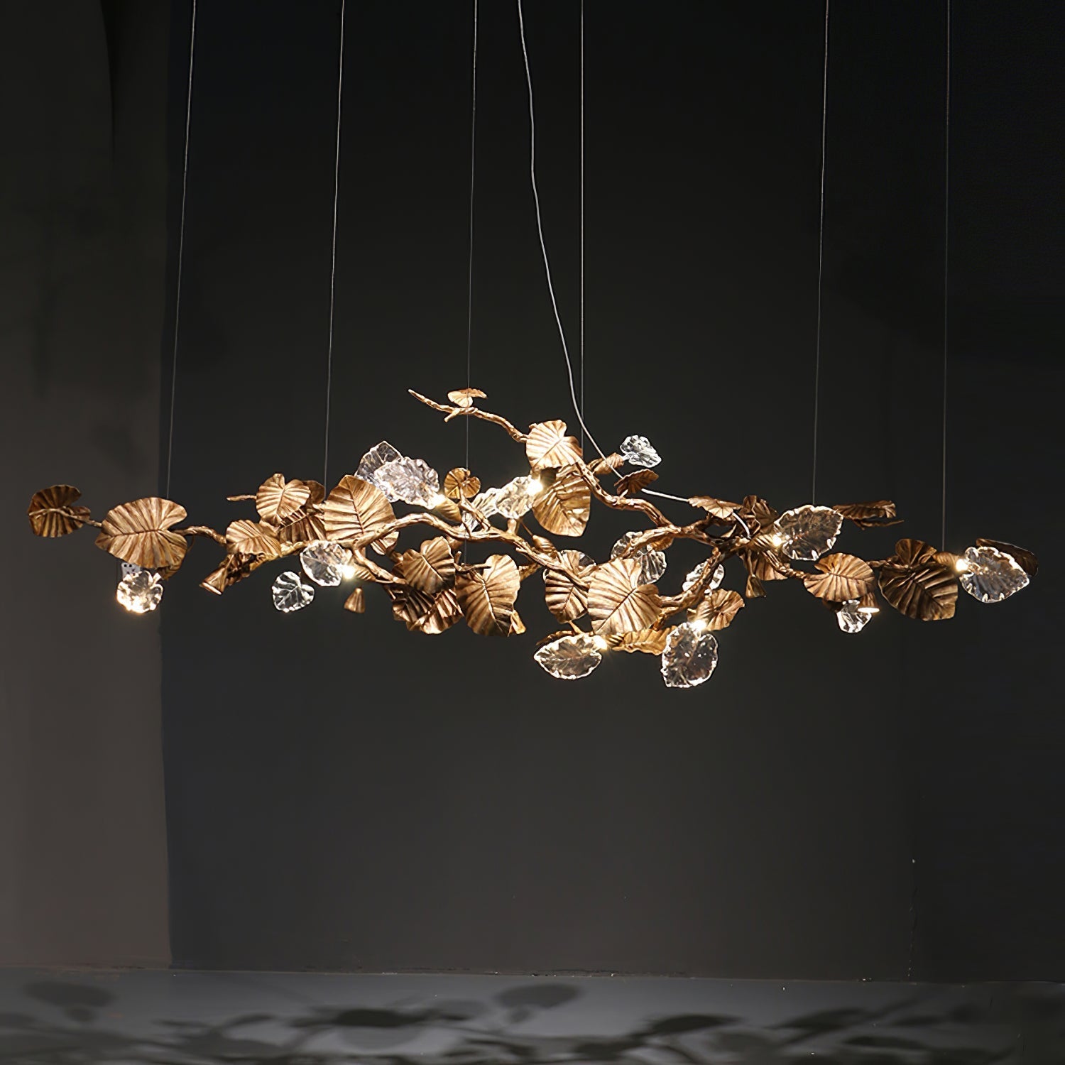 Sculptural Gold Leaf Chandelier