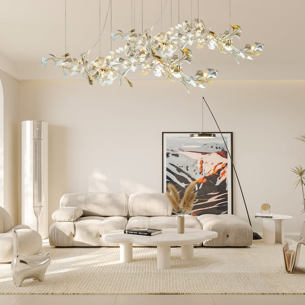 Gold White Leaves Combination Gingko Chandeliers