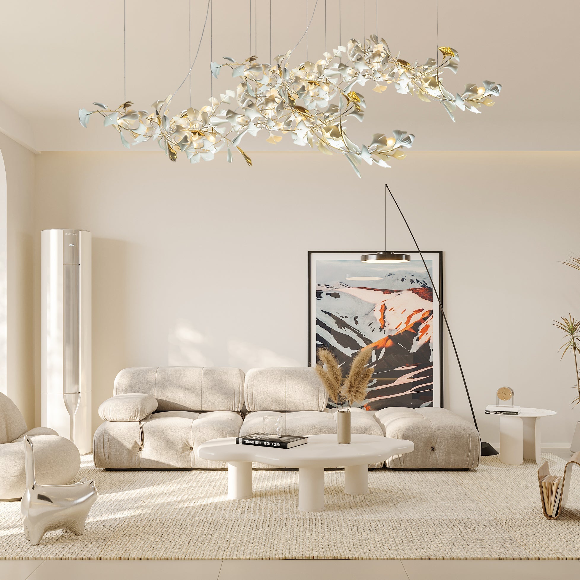 Gold White Leaves Combination Gingko Chandeliers